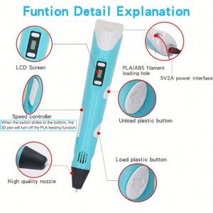 Mayorista Maxfree Lápiz de Impresión 3D Multifuncional Recargable por USB, Juguete Infantil de Bricolaje con Pantalla LCD de Camuflaje de Plástico - Product Image 4