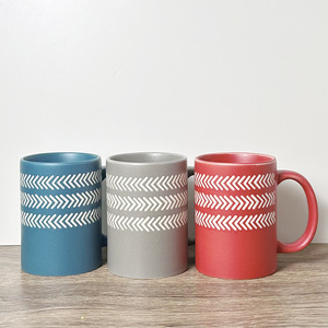 Ceramic Mug Striped Pattern Porcelain Mugs For Breakfast Coffee Tea <b>Drinkware</b> Zibo Origin - Product Image 1