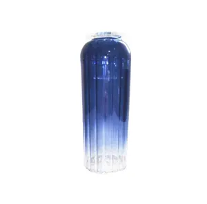 Wholesale Customized Gradient Spray Color Ribbed Glass Vases Table Decoration Dry Flower Arrangement Glass Vase For Home Decor