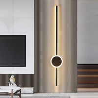 Applique murale linéaire LED noire JACKSUN en acrylique, luminaire mural long 350 °   Lampes murales rotatives filaires pour salon, 100 cm