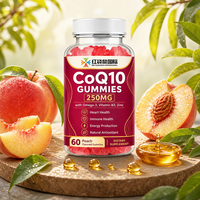Gummies CoQ10 Marque Blanche 250mg Saveur Pêche 60 Unités Complément Alimentaire OEM ODM Formule Personnalisée Fabrication sous Contrat