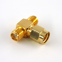 Adaptador eléctrico impermeable RF Coaxial SMA hembra SMA macho en forma de T Jack-plug conector adaptador