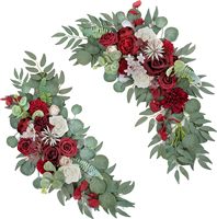Lot de 2 décorations florales modernes et élégantes faites à la main pour cérémonies de remise de diplômes et mariages, guirlandes de bienvenue en soie artificielle pour toile de fond