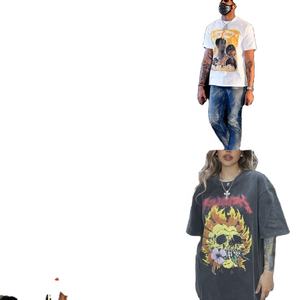 Streetwear Graphic Drop Shoulder 300 280Gsm Chemise en coton lourd Streetwear T-shirt lourd T-shirt surdimensionné T-shirt personnalisé - Product Image 3