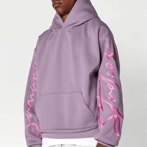 Custom Heavyweight Oversized Embroidered <b>Hoodie</b> for <b>Men</b> Winter Clothes with Hooded Collar and Letter Pattern - Product Image 1