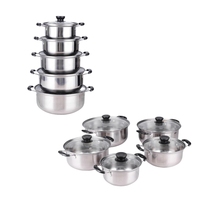 Vente directe d'usine, ustensiles de cuisine en acier inoxydable, ensemble de 10 casseroles, ensemble de casseroles de cuisine, ensemble de casseroles