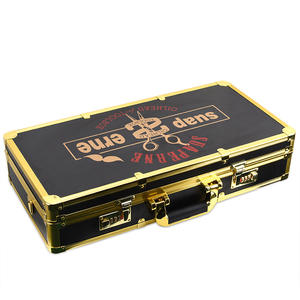 Portable Aluminum Barberia <strong>Briefcase</strong> Barber Tools Suitcase Salon Password Gold Barber Case, Metal Barber Organizer <strong>Box</strong> - Product Image 1