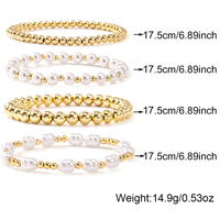 Bracelet perlé plaqué or 14 carats Go2boho, bracelets extensibles superposables, résistant à l'eau, anti-ternissement, bijoux minimalistes superposables