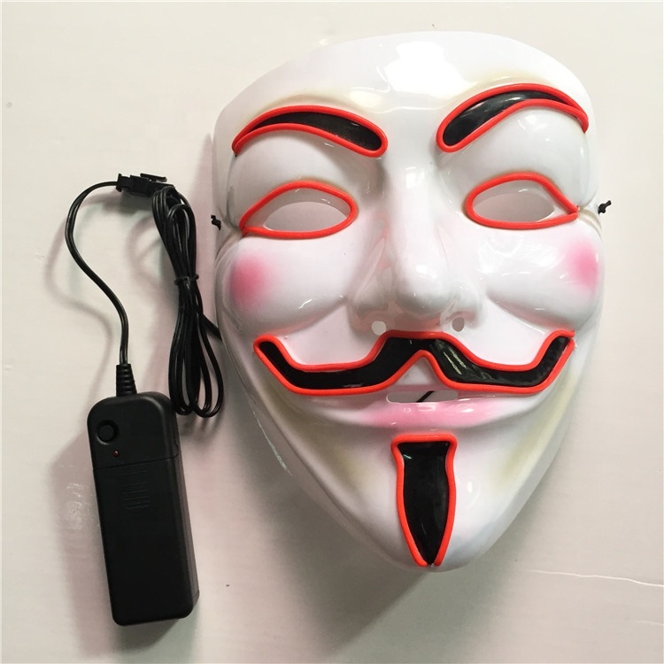 Más terroristas miedo estilo fiesta LED de neón El cable Vendetta máscara de Halloween