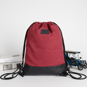 Sac à dos en toile 12OZ de haute qualité en coton noir avec cordon de serrage, base en PU, doublure en polyester, 36-58L, style sport, poignée souple et tendance - Product Image 3
