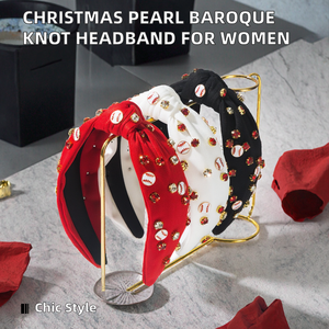 Serre-tête Nœud en Perles Léger et Écologique Fait Main Style Baroque pour Femme – Vente en Gros pour Noël - Product Image 2