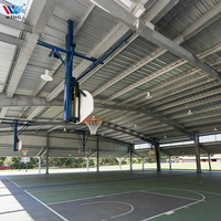 Estructuras de Acero para Canchas Deportivas Profesionales y Edificios: Pabellón de Baloncesto con Diseño de Gran Envergadura y Soporte de Diseño 3D Gratuito