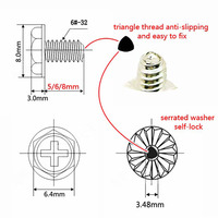 6 # -32x5/6/8mm Casing PC Power Supply PSU Hard Drive HDD Motherboard Kartu Video Phillips Head Mount Fix Screw Bolt Komputer B