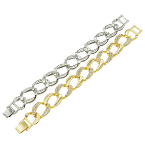 สร้อยข้อมือคิวบาประดับเพชรเม็ดใหญ่ แฟชั่นสำหรับผู้ชายและผู้หญิง สไตล์ฮิปสเตอร์ สตรีท ฮิปฮอป แบรนด์ Tanjing - Product Image 5