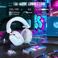 Auriculares Inalámbricos para Juegos Attack Shark L30 Pro, Auriculares Tri-Modo, Auriculares Supraaurales con Cancelación de Ruido y Micrófono