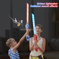 Sabre laser télescopique en plastique à double lame, jouet sabre laser clignotant aux couleurs vives, jouet de cosplay, jouet de combat pour enfants