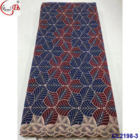 KC120 2024 Nouveauté Tissu Dentelle Voile Broderie Nigériane Lafaya 100 % Coton Style Dubaï Matériau de Vêtement de Fête Mariage Garçons Filles