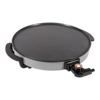 Haute Qualité Poêle À Frire Antiadhésive Électrique Multifonction Plat Fry Chauffage Électrique Pizza Pan Rond En Aluminium NOIR OEM 40 1500