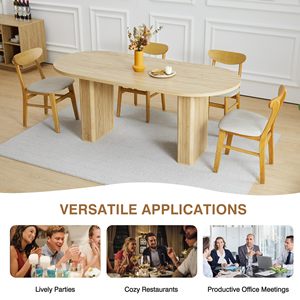 Table à manger ovale moderne en bois extensible SENYU, 6 places, style scandinave, meubles pour la maison - Product Image 5