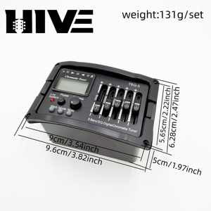 HIVE 5 Band Slide Fader EQ Equalizer TEQ-5 אקולייזר אקוסטי לגיטרה עם מקלט גיטרה עם 12 צלילים, טיונר ואביזרים - Product Image 2