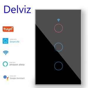 Delviz-panel de cristal templado para el hogar, interruptor de luz táctil de pared, CA de 110V-250V, con WiFi, aplicación Tuya y Google <span class=keywords><strong>Alexa</strong></span> Home - Product Image 6