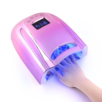 Lampe à ongles UV LED sans fil portable 98W, sécheuse à ongles professionnelle rechargeable avec poignée intégrée et indicateur de batterie LCD