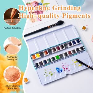 Nouvelle Arrivée Fontainebleau 2026 – Coffret de Peintures Aquarelles Solides de Haute Qualité, 24 Couleurs, pour Papier de Peinture <span class=keywords><strong>Aquarelle</strong></span> - Product Image 3