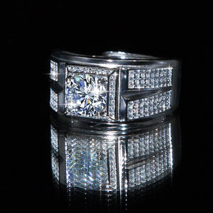 男性用ウェディングリングGRA認証<span class=keywords><strong>2</strong></span>カラットモアッサナイトスクエアリング婚約 - Product Image 3