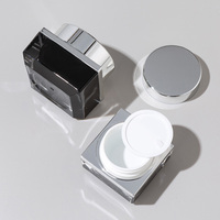 Ensemble de flacons pompe à lotion et pots à crème en acrylique carré argenté et noir avec logo personnalisé, 30 ml, 50 ml, 100 ml, 120 ml, 30 g, 50 g
