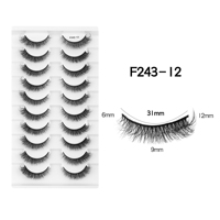 Faux cils volumineux et naturels, 10 paires, bande souple, style œil de chat, 10, 12, 15 mm