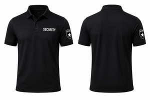 Camiseta Polo Negra de Seguridad de Manga Corta, Uniforme con Logotipo Personalizado, Ropa de Trabajo para Personal - Product Image 2