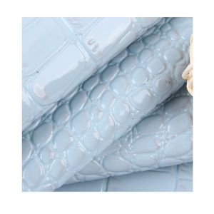 Pvc Crocodile Texture Leather 1.0mm Water Resistant For Bag Making <b>Orange</b> <b>Light</b> Blue Brown - Product Image 4