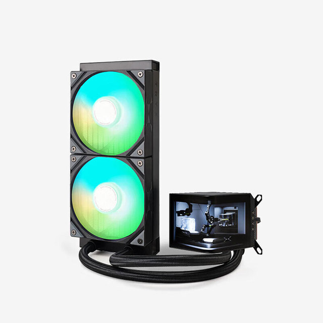 TRYX PANORAMA 240 ARGB 6.5 Inch Curved Screen CPU Water Cooling Radiator 12V LED Heatsink Software White Black Computer Case