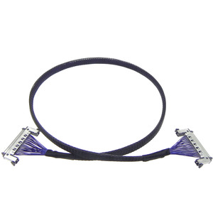 Câble LVDS OEM JAE FI-RE41/51, fil coaxial blindé bleu avec gaine tressée pour équipement d'affichage de contrôle industriel - Product Image 2