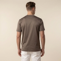 Vente chaude col rond blanc hommes t-shirts brillant coupe régulière personnalisé 100% Double coton mercerisé T-Shirts pour hommes