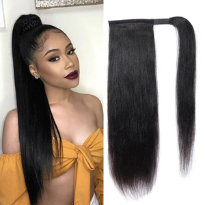 Letsfly Cheap Long Wave Ponytail Extension Magic Paste Heat Resistant Wavy <b>Wrap</b> Around Ponytail <b>Black</b> Hairpiece for Women - Product Image 1