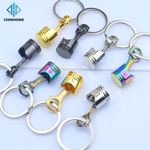 New Car Engine Piston Key Chain Pendant Car Modification Creative Small Gift Lettering Printed Logo Car Part KeyChain