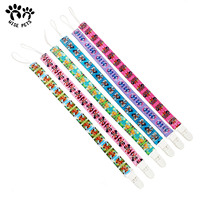 Usine OEM personnalisé polyester attache-sucette chaîne ruban floral porte-sucette bébé attache-sucette lanière pour la dentition de bébé