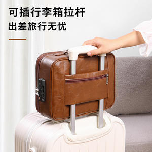 Estuche de cuero para documentos de 30x9x23cm con cerradura, ranuras para tarjetas, impermeable, para guardar pasaportes - Product Image 5