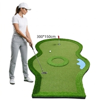 Tapis d'entraînement de golf miniature à neuf trous personnalisé en usine, simple, pour l'intérieur, en herbe artificielle, matériau EVA