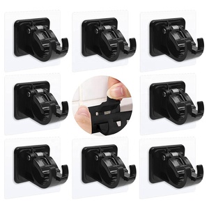 Supports de tringle à rideaux autocollants sans perçage, crochets sans perçage, supports de tringle pour salle de bain, cuisine, maison, hôtel, accessoires pour tringles à rideaux - Product Image 5