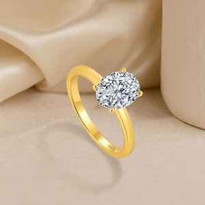 7*9 मिमी कस्टम गोल्ड प्लेटेड लक्जरी फैशन अच्छे गहने 925 चांदी के लिए चांदी जिरकॉन रिंग - Product Image 2