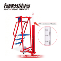 Poteau de filet de volley-ball robuste et réglable OEM avec support d'arbitre pliable à roulettes pour système de volley-ball de compétition intérieur/extérieur