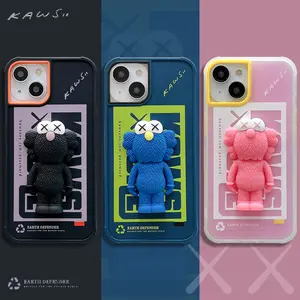 Funda de teléfono de oso violento de silicona estéreo 3D para iPhone Xr Xs 11 12 13 14 15 Pro Max Cell Cover funda