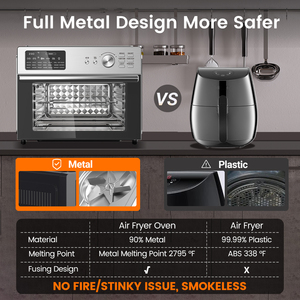 30L หม้อทอดไร้น้ำมันสแตนเลสขนาด1800W เตาอบ21-in-1สำหรับทอดอบย่างอบอบอบแห้ง - Product Image 5