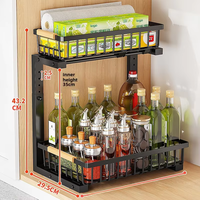 Vente chaude Armoire De Rangement En Métal Efficace Évier Organisateur Rack pour La Maison Cuisine Laque Techniques pour Le Stockage Des Épices Salle De Bains Utilisation