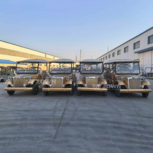รถกอล์ฟไฟฟ้าสีเหลืองอ่อนสำหรับรีสอร์ทกลางแจ้ง 6 ที่นั่ง แบบเปิดประทุน - Product Image 1