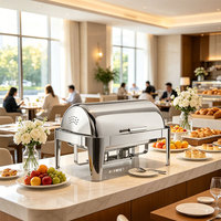 Chauffe-plats de luxe en acier inoxydable pour hôtel restaurant traiteur buffet présentoir chauffant pour restaurants traiteur