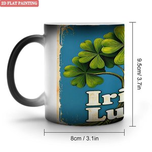 Simple Unprinted DIY Frosted Mug 11oz Black <b>Ceramic</b> Heat Sensitive Coffee Office <b>Cup</b> - Product Image 1