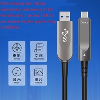 Câble Fibre Optique USB 3.2 USB-A vers USB-C AOC 50m 10 Gbit/s pour Ordinateur Portable, Appareil Photo, etc.